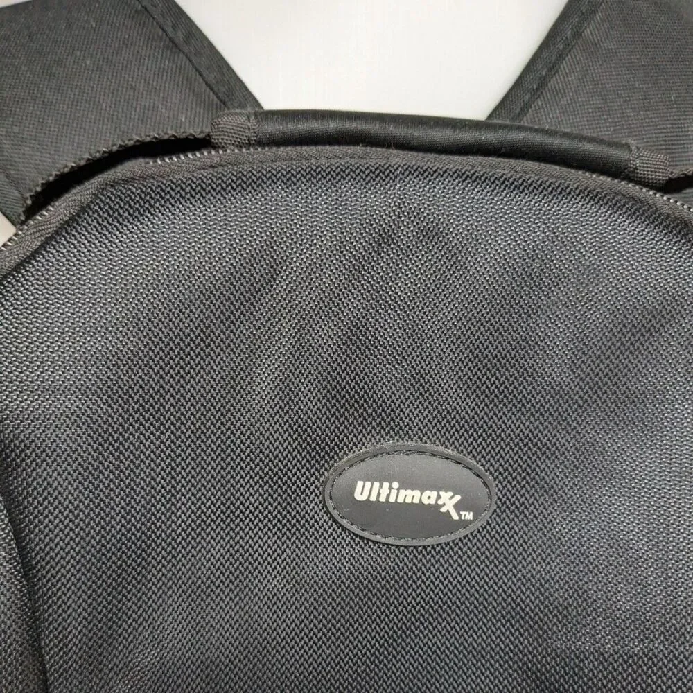 Ultimax Camera DSLR Padded Backpack / Bag Pockets Hoop N Loop Black